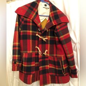 Anthropologie plaid wool winter coat size 2